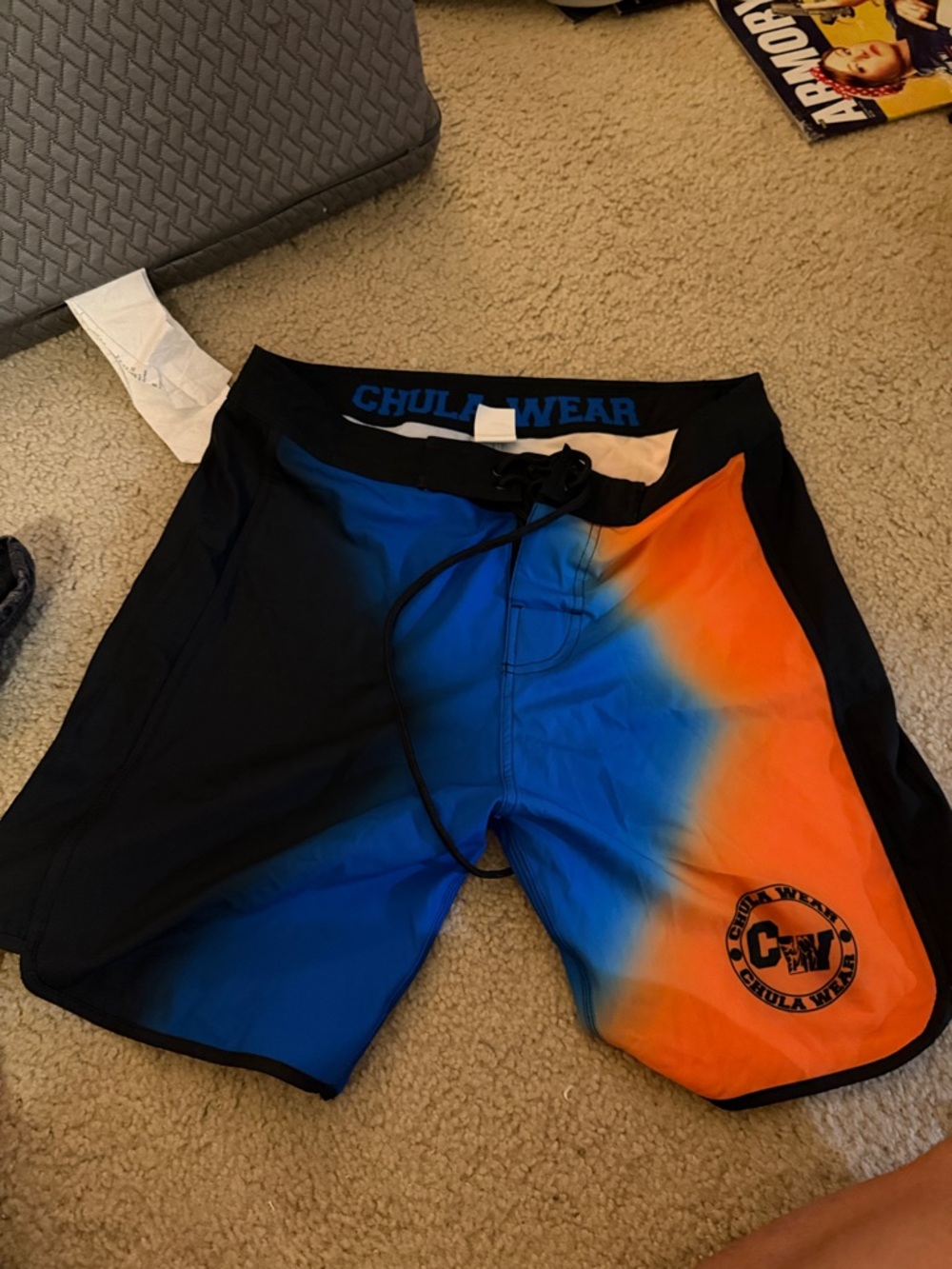 Chula Wear Men's Blue & Orange men’s physique /Board Shorts